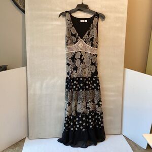 cato dress 10 sundress floral boho whimsigoth tiered crochet embellished lined
